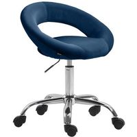 taburete de trabajo de terciopelo olinda azul 47x53x66 cm clp