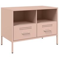 mueble para tv  mueble de salon  gabinete de tv acero rosa 68x39x505 cm