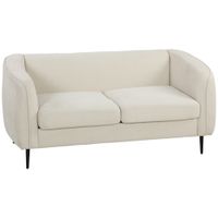 homcom sofa 2 plazas en terciopelo sofa de salon moderno 160 cm asiento amplio acolchado cojin grueso con muelles beige