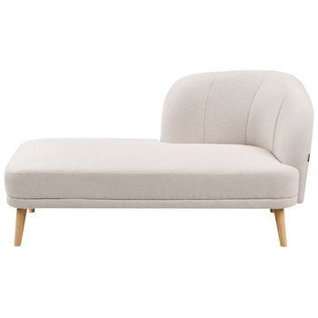 Chaise Longue De Tela De Poliéster Estilo Tradicional Muebles De Sala De Estar Beige Claro Derecho Tanlay