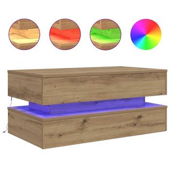 Mesa De Centro，mesa Auxiliar，mesita De Centro Con Luces Led Roble Artisian 90x50x40 Cm