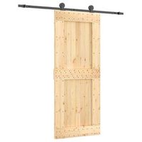 puerta corredera natural y negro 85 x 210 cm vidaxl