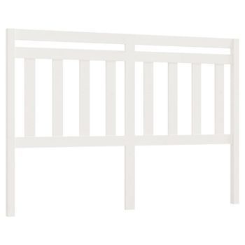 Cabecero De Cama Madera Maciza De Pino Blanco 140x4x100 Cm Vidaxl