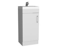 mueble de bano madrid con 1 puerta y almacenamiento inferior  blanco  83 cm x 40 cm x 33 cm