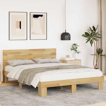 Cama Matrimonial | Cama Para Adultos | Estructura De Cama Con Cabecero Sin Colchón 135x190 Cm Cfw8850613