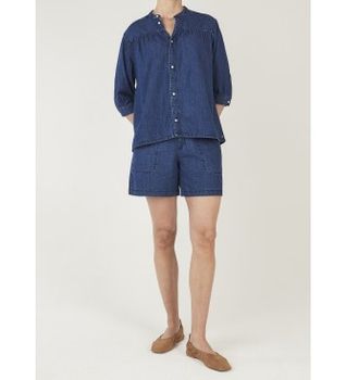 Pepe Jeans para mujer. PL8000041 Shorts Relaxed azul (26), Casual, Algodón