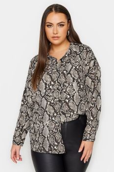 Yours Camisa Amplia Estampado De Serpiente, Mujer Curvy Y Tallas Grandes, Yours
