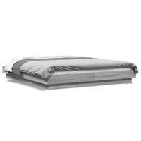 cama matrimonial  cama para adultos  estructura cama con luces led madera gris sonoma 160x200 cm