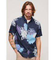 superdry para hombre m4010353a camisa hawaiana marino m casual modal manga corta