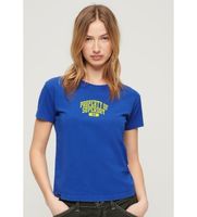 superdry para mujer w1011420a camiseta ajustada super athletics azul xs casual algodon manga corta