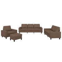 juego de sofas 4 piezas tela marron vidaxl