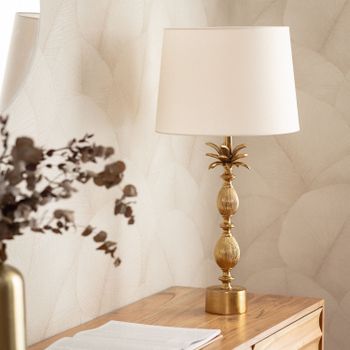 Ledkia Lámpara de Mesa Metal Brahma Dorado