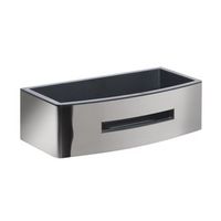 portaobjetos de ducha rectangular de acero cromado y negro