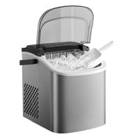 maquina de hielo autolimpiante portatil gris plateado