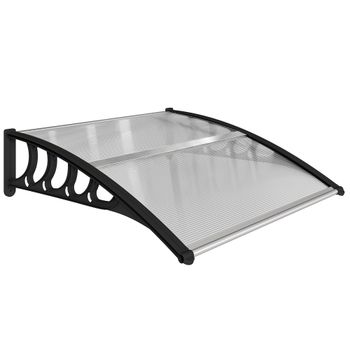 Outsunny Marquesina para Puertas y Ventanas 103x96,5 cm con Paneles de Policarbonato Barras de Aluminio Transparente