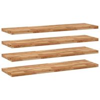 estante flotante 4 uds madera acacia acabado aceite 120x40x4 cm vidaxl
