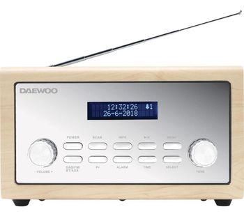 DAEWOO AVS1298 DAB+/FM Bluetooth Radio - Silver & Beige, Silver