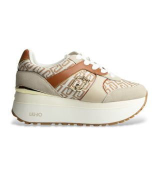 Liu Jo para mujer. BA6019PX617S3971 Zapatillas Maxi Wonder plus beige (41), 5 a 8cm, Cordones, Casual