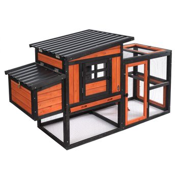 Gallinero de madera TIAKI - 182 x 71,8 x 98,5 cm (L x An x Al)