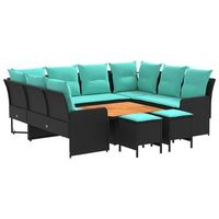 juegos de muebles 8 uds negro y turquesa ratan sintetico vidaxl