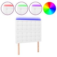 cabecero con luces led cuero sintetico blanco 90x5x118128 cm vidaxl