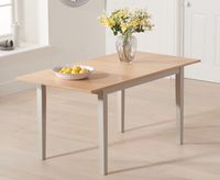 chiltern 120cm extending grey and oak painted dining table