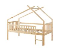 cama alta cabana para ninos sotkamo pino 90x200 - natural encasa