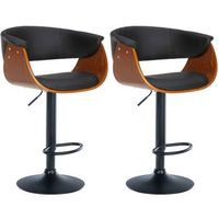 set de 2 taburetes de bar vestal simil cuero nogalnegro 51x60x90 cm clp