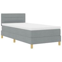 cama box spring led con tiras led gris claro 80 x 200 cm tela vidaxl