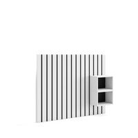 cabecero con mesitas listones decorativos 133x107x3 cm cama de 8090110 cm con almacenamiento estilo moderno blanco