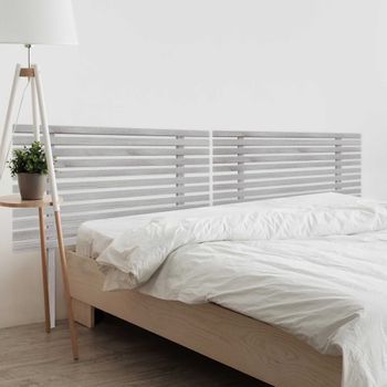 Dhome Cabecero De Madera Reciclada Dm Para Camas De 180 Estilo Japones Con Patas Dual Dividido En 2 Piezas Cama Palet Herrajes Incluidos (180cm Dual,  Ártico)