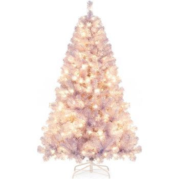 Árbol De Navidad Con Luces Incorporadas Costway (688 Ramas - 180 Cm - Púrpura)