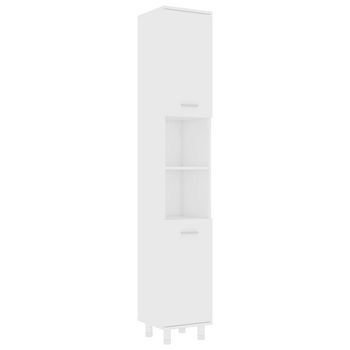 Armario De Baño Madera Contrachapada Blanco 30x30x179 Cm Vidaxl