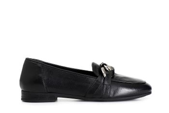 mocasines de mujer de piel con cadena black 36