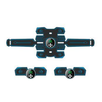 Estimulador Electrónico Y Masaje Ems Inteligente Y88. Para Abdominales, Brazos Y Piernas. Batería Recargable. 20x0,3x20 Cm. Color: Negro