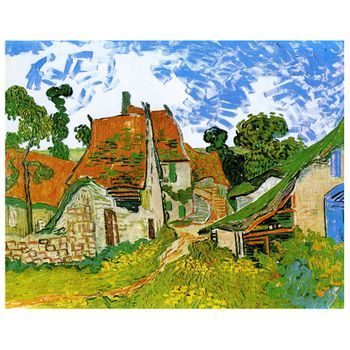 Legendarte - Cuadro Lienzo, Impresión Digital - Calle De La Aldea En Auvers - Vincent Van Gogh - Decoración Pared Cm. 50x60