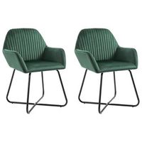 sillas de comedor 2 unidades terciopelo verde vidaxl