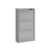 mueble zapatero 3 compartimientos gris paloma  24 x 60 x 108 cm