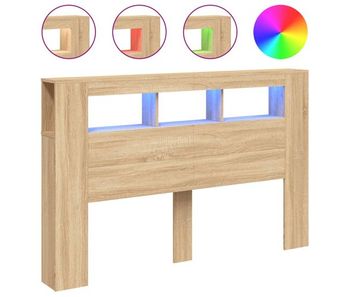 Vidaxl cabecero led madera ingeniería roble sonoma 160x18,5x103,5 cm