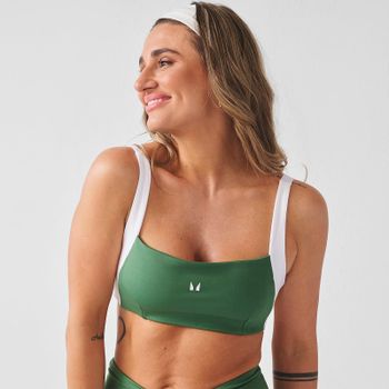 Sujetador deportivo de contraste con espalda cruzada Mujer X Tatiana de MP - Verde palma - S