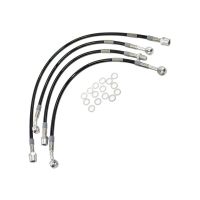 kit latiguillos de freno metalicos moto guzzi v 50 ii completo negro