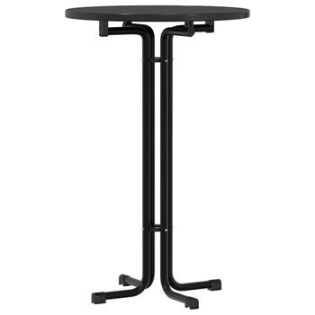 Mesa De Bar Madera Ingeniería Y Acero Negro Ø70x110 Cm Vidaxl