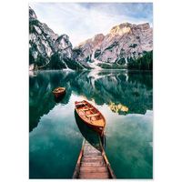 panorama dibond de aluminio lago de braises italia 100 x 70 cm  impreso en aluminio dibond blanco de alta calidad  cuadros paisajes cuadros