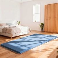 colchoneta de gimnasia homcom plastico epe 240x120x5 cm azul claro
