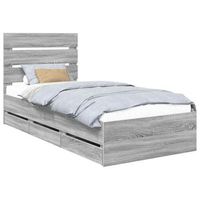 cama individual  cama para adulto  estructura de cama gris sonoma 75 x 190 cm madera ingenieril