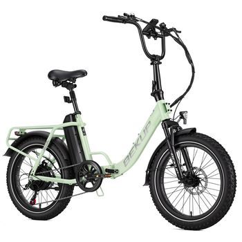 Bicicleta Eléctrica Plegable Bekup S3, Neumáticos Anchos De 20 Pulgadas, 48 ​​v 15 Ah, Verde