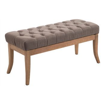Banco Recibidor Ramses En Tela & Madera Clara Gris Topo 38x100x46 Cm Clp