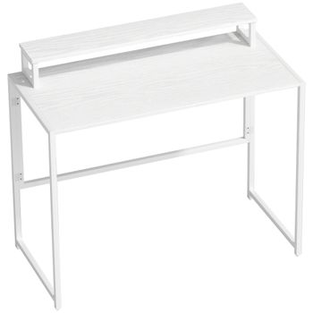 HOMCOM Escritorio Plegable Mesa de Ordenador con Soporte para Monitor para Despacho 100 x 48 x 87,5 cm   Aosom España