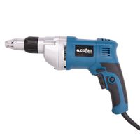 cofan atornillador electrico para paneles de yeso 600 w 2400 rpm control de velocidad variable mango ergonomico boton de bloqueo atornillador de obra en seco con cable