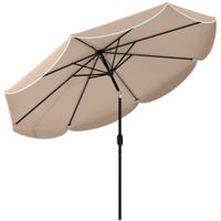 outsunny sombrilla para jardin o27 m con inclinacion ajustable 3 posiciones manivela y volante caqui   aosom espana